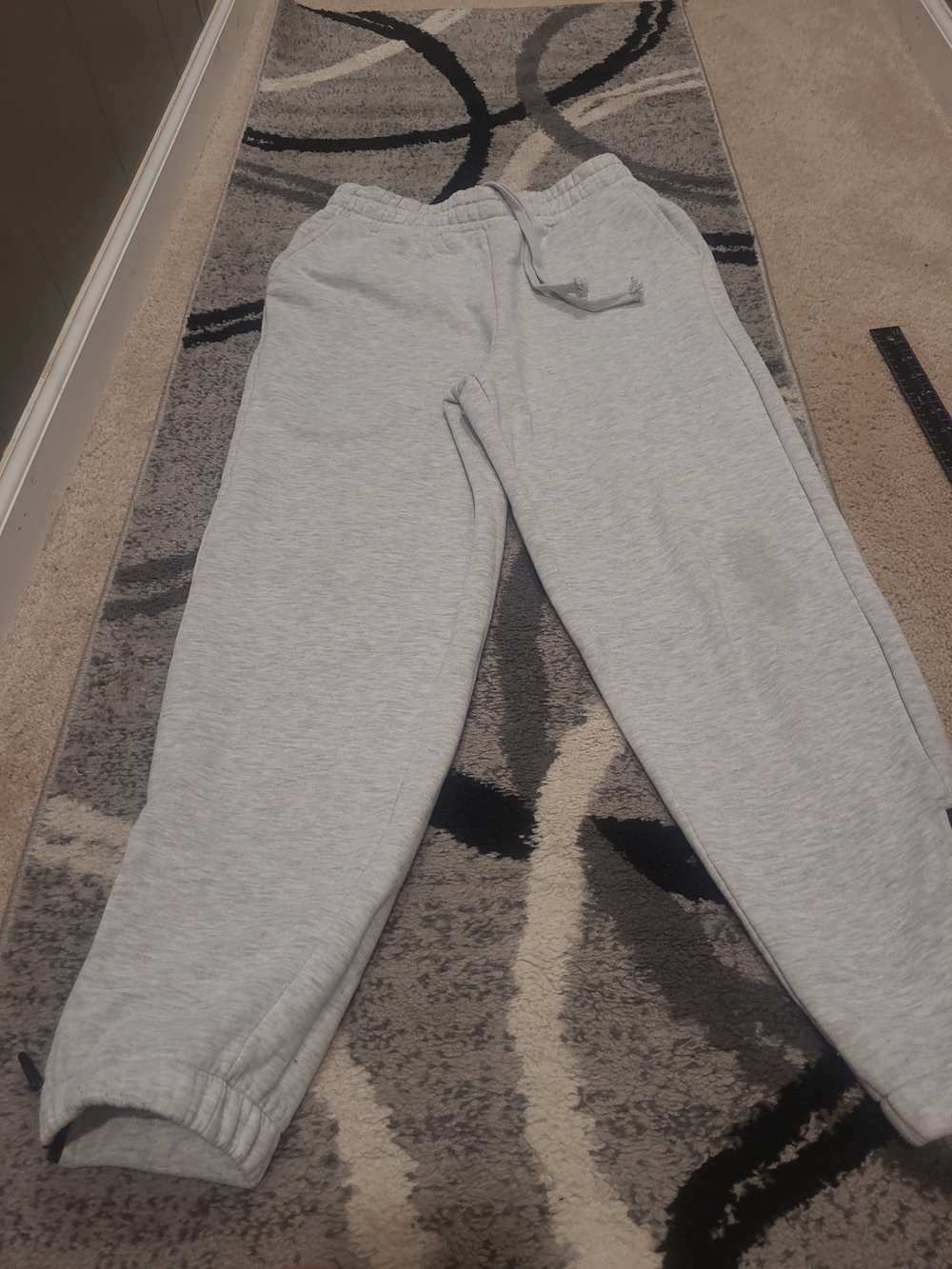 Asos Design Mens Xs Gray Fleece joggers Ankle Zip READ!!